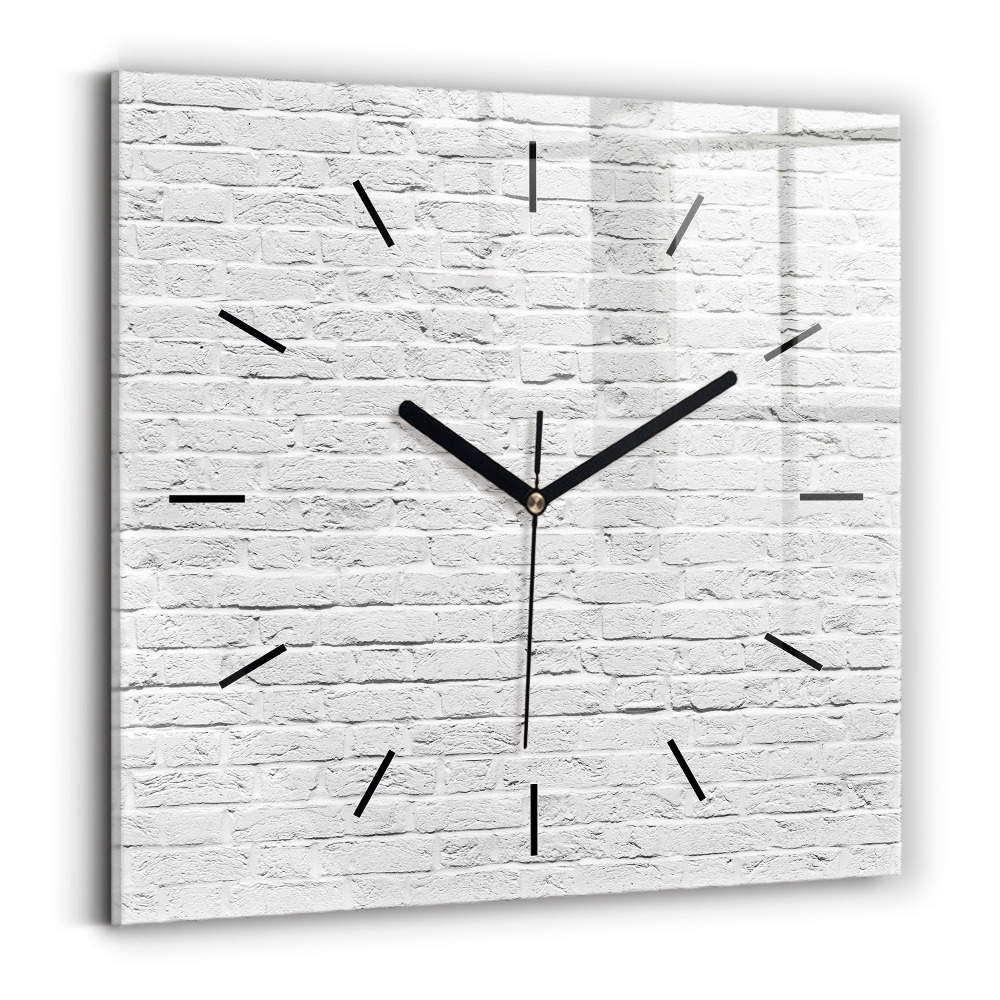 Horloge murale carrée Mur de briques claires