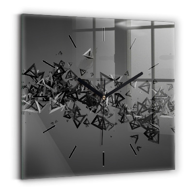 Horloge carrée en verre Abstraction sombre