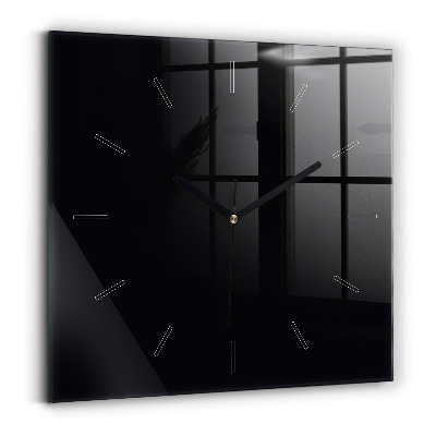 Horloge carrée en verre Noir