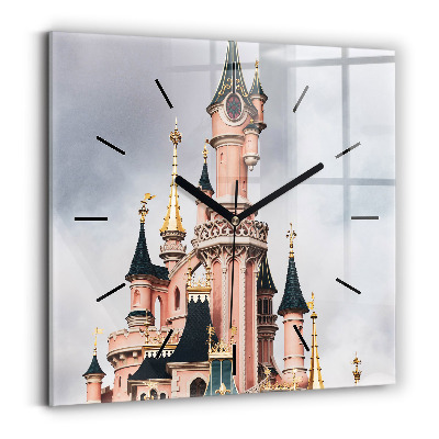 Pendule carrée en verre Château de Disneyland à Paris