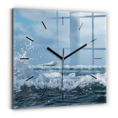 Horloge carrée en verre Photographie de vagues