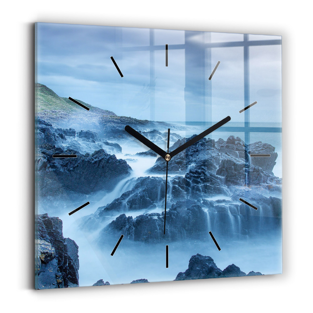 Horloge carrée en verre Phare