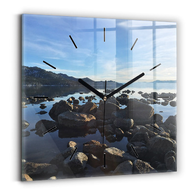 Horloge carrée en verre Vue sur la mer