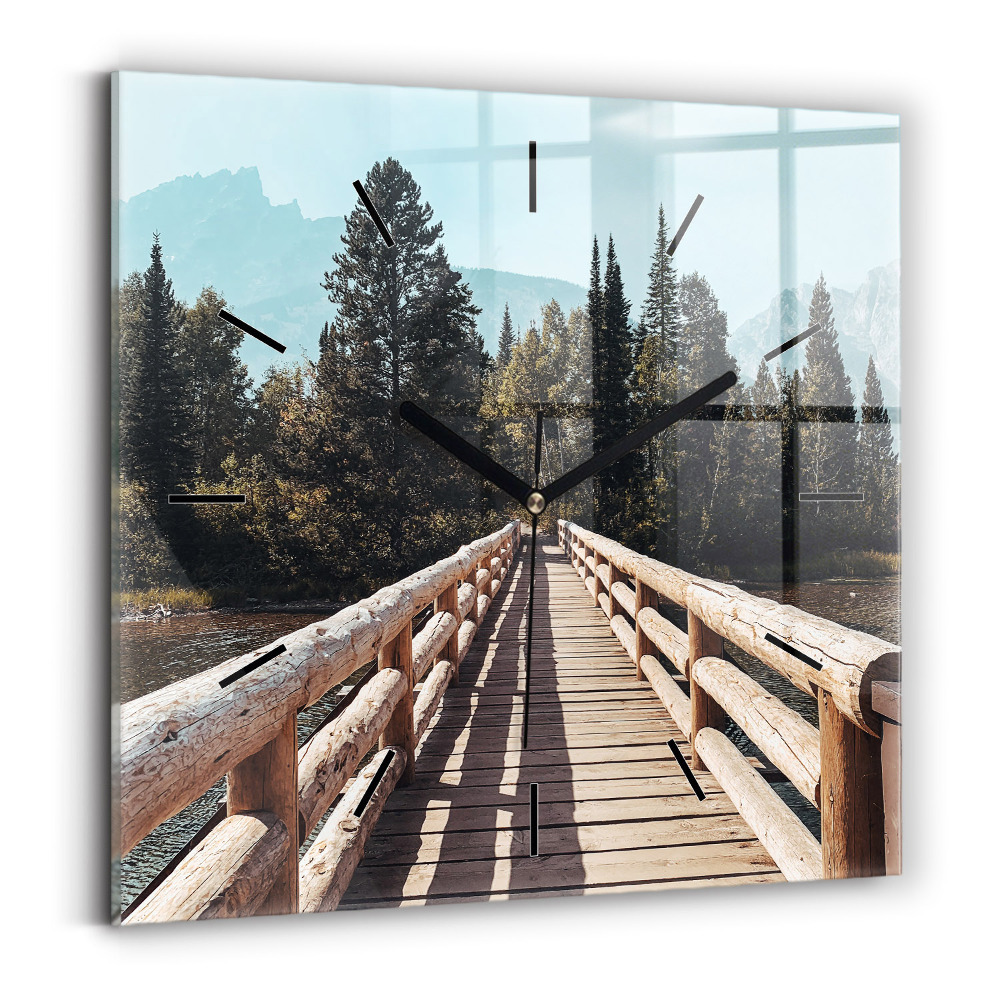 Horloge murale carrée Montagnes à Yellowstone