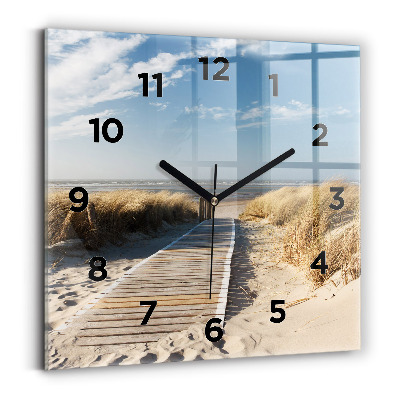 Horloge murale carrée Vue de la plage