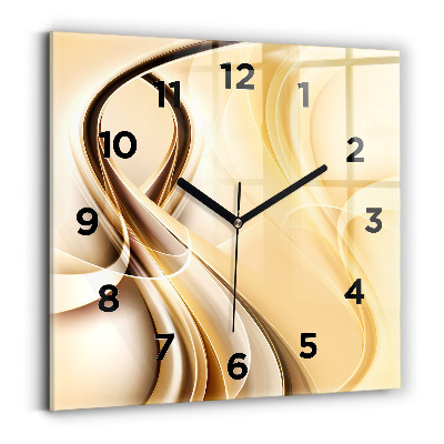 Pendule carrée en verre Vagues abstraites