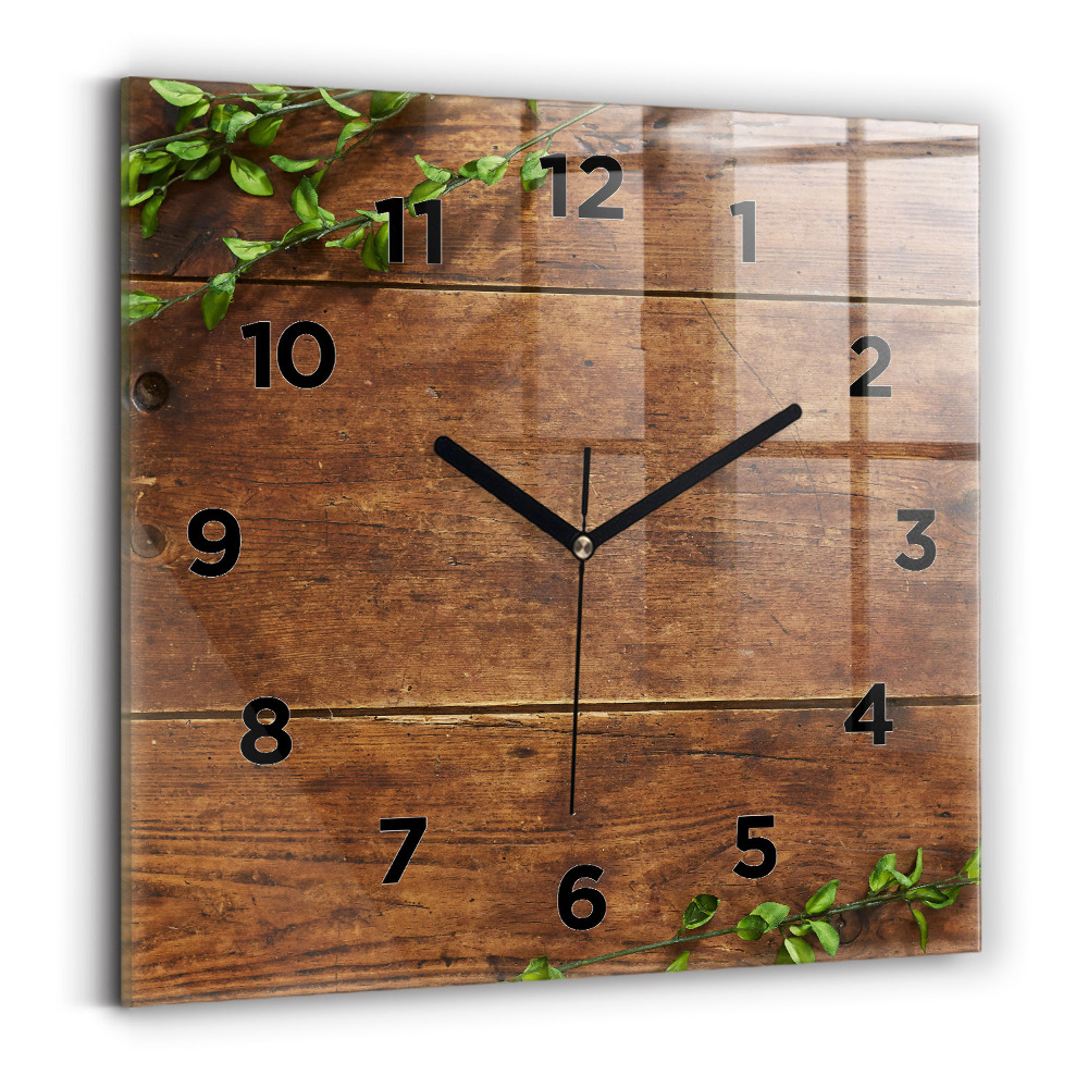 Horloge murale carrée Bois rustique