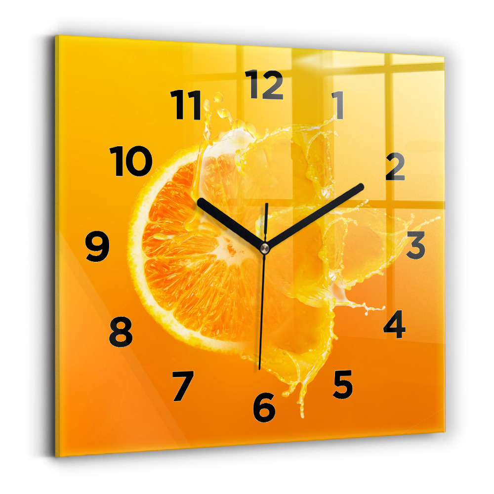 Horloge murale carrée Orange