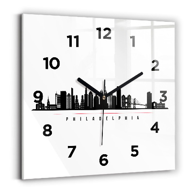 Horloge carrée en verre Illustration Philadelphie
