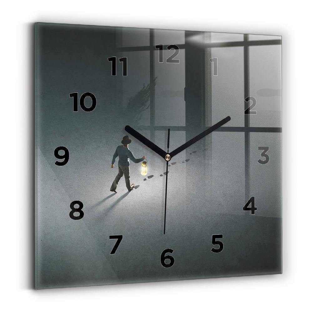 Horloge murale carrée Vagabond dans l'obscurité