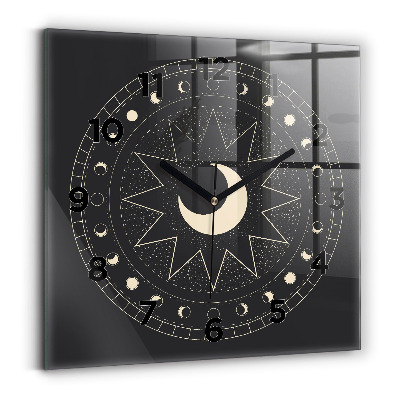 Horloge carrée en verre Phases de la lune
