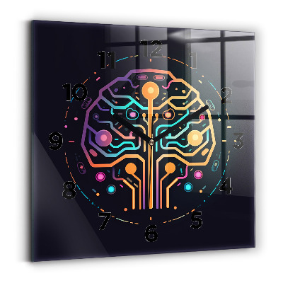 Horloge murale carrée Abstraction colorée