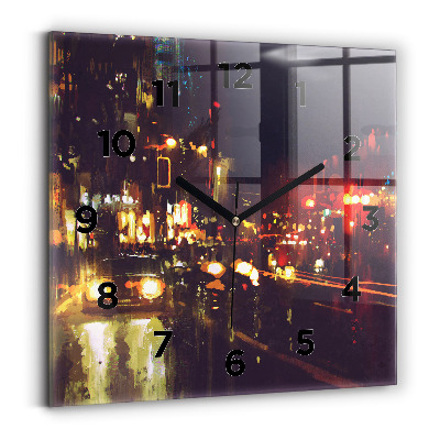 Horloge murale carrée Ville peinte