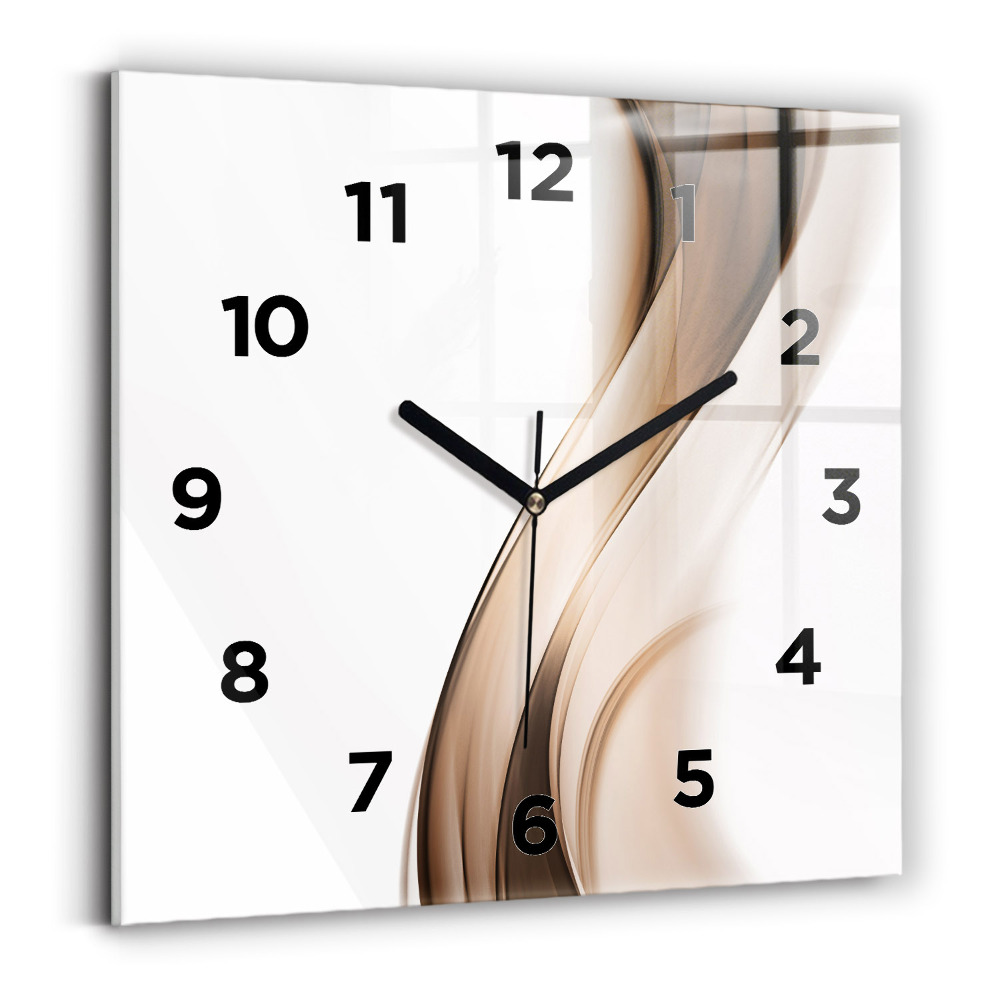 Horloge carrée en verre Ligne abstraite