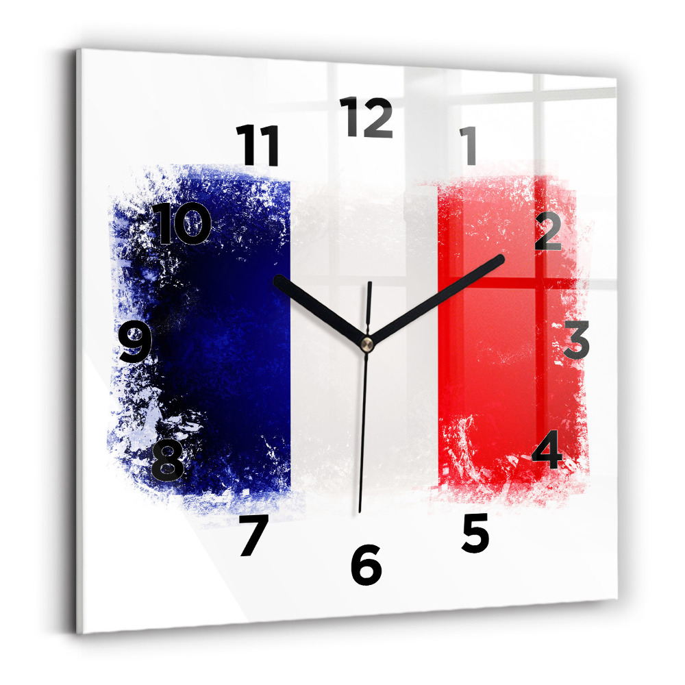 Horloge murale carrée Drapeau de la France