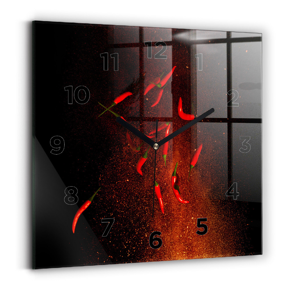 Horloge murale carrée Piments