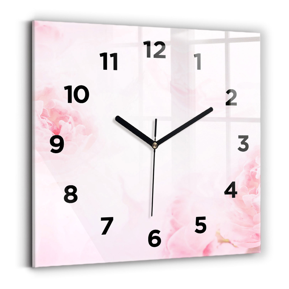 Horloge carrée en verre Fleurs en fleurs