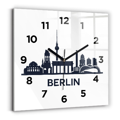 Pendule carrée en verre Illustration de la ville de Berlin