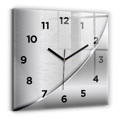 Horloge carrée en verre Motif argenté