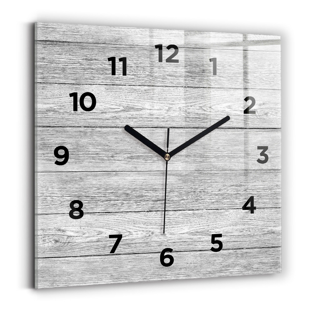 Horloge carrée en verre Panneaux en bois