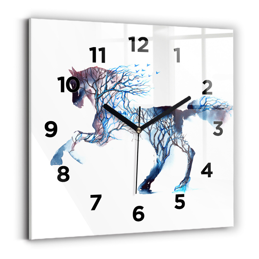 Horloge carrée en verre Nature de l'animal