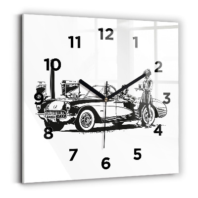 Horloge murale carrée Illustration rétro