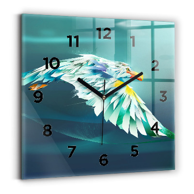 Horloge murale carrée Image d'un aigle en vol