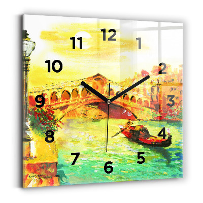 Horloge murale carrée Pont du Rialto à Venise