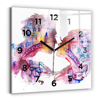 Horloge murale carrée Deux corps, une âme