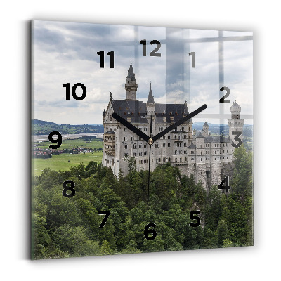 Pendule carrée en verre Château de Neuschwanstein