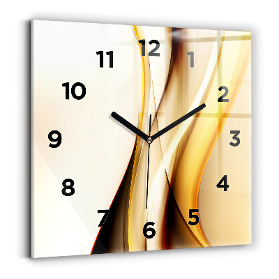 Horloge carrée en verre Abstraction de vague
