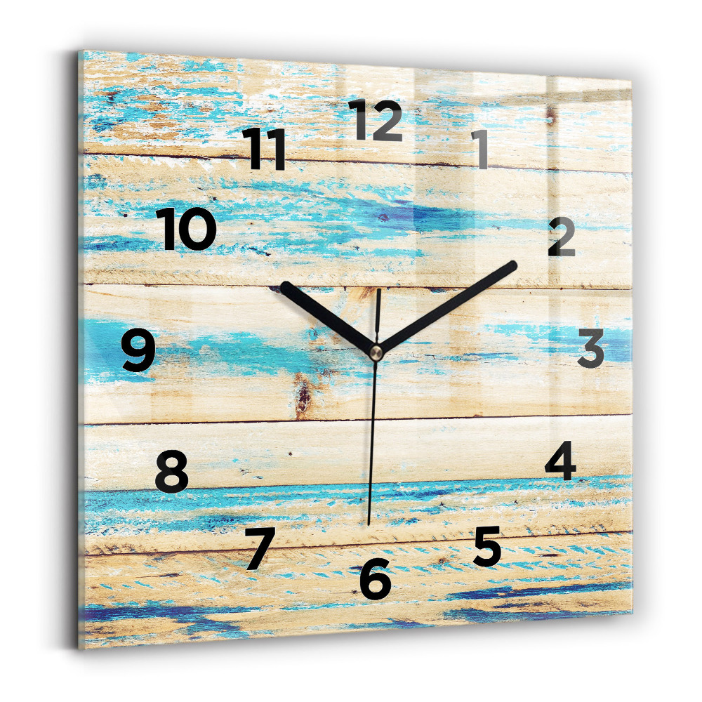 Horloge murale carrée Bois rayé