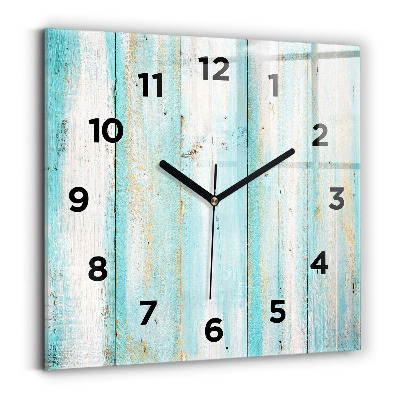 Horloge murale carrée Planches bleues