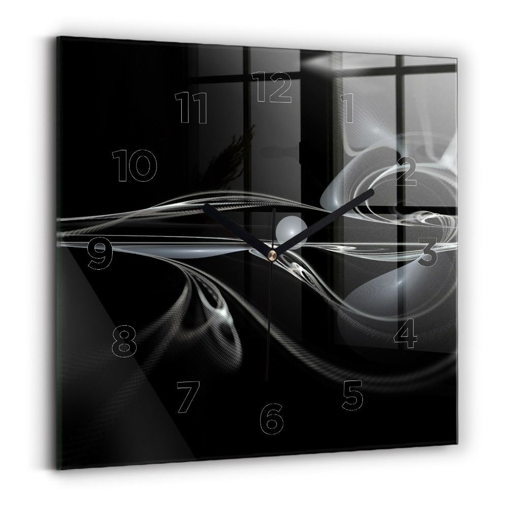 Pendule carrée en verre Fumée abstraite