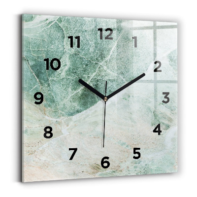 Horloge carrée en verre Texture de pierre marbrée