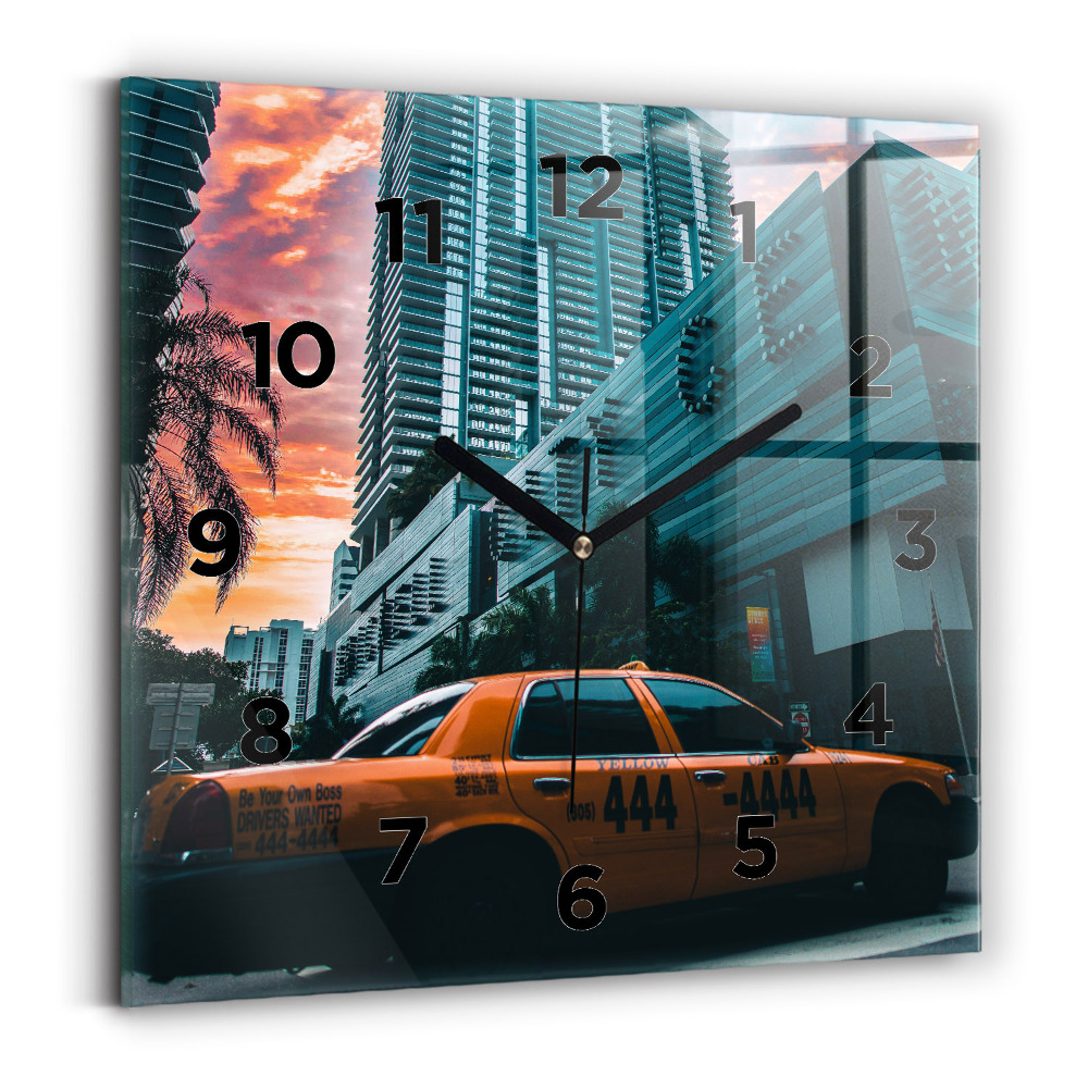 Horloge murale carrée Miami, Floride