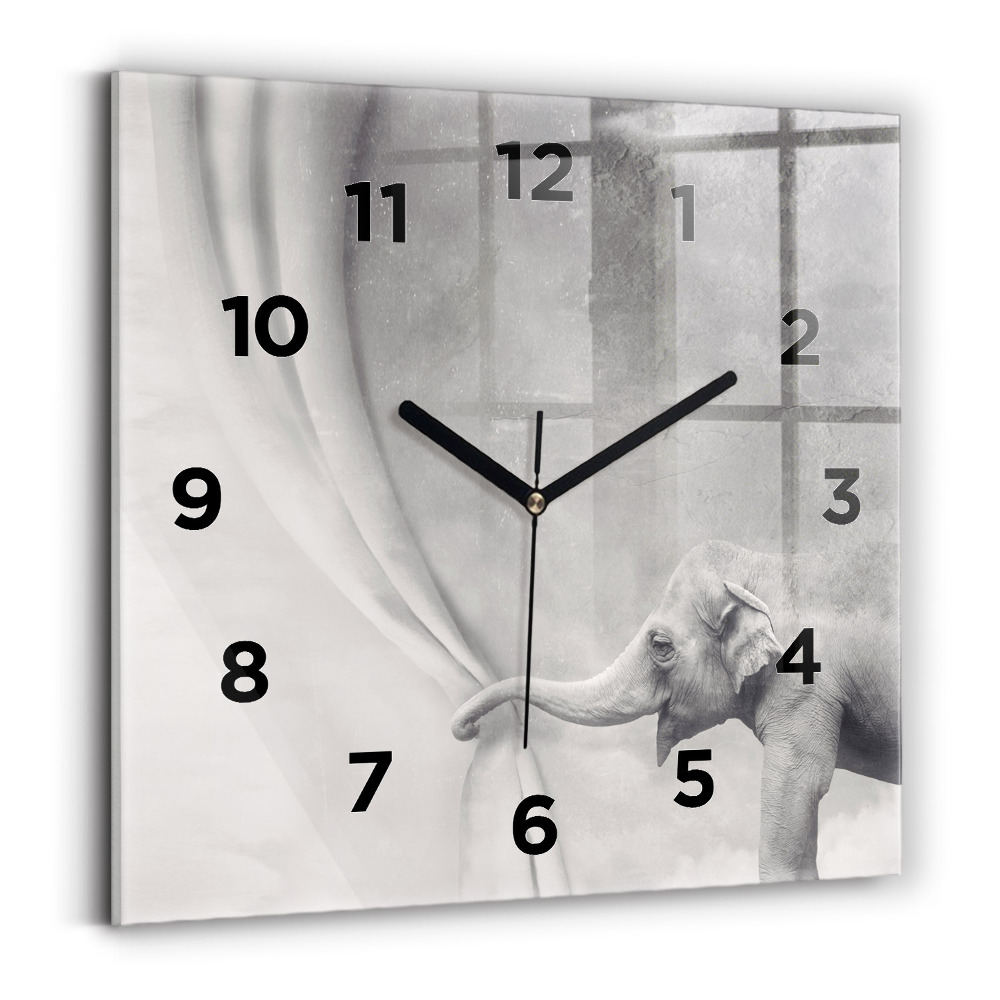 Horloge murale carrée Éléphant