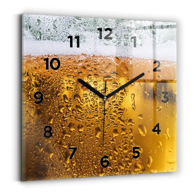 Horloge carrée en verre Chope de bière