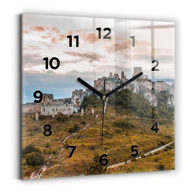Horloge carrée en verre Château de Spiš en Slovaquie