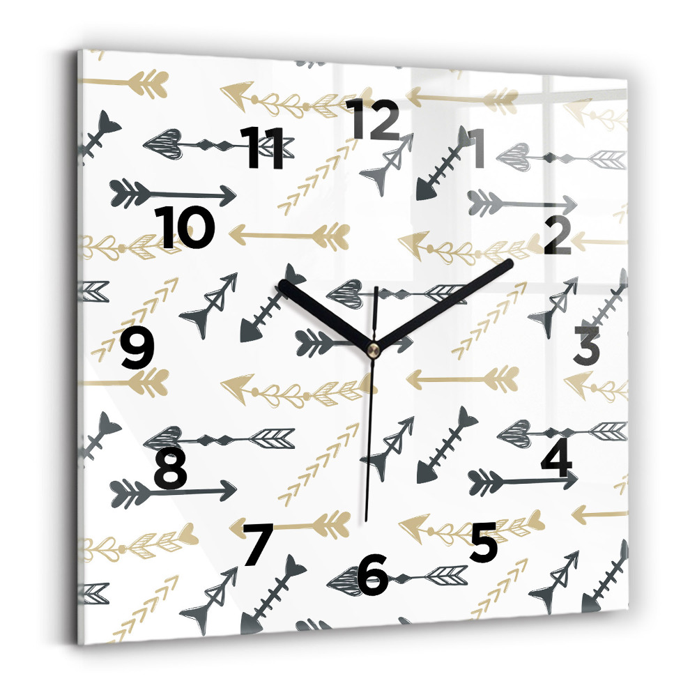 Horloge carrée en verre Motif géométrique de hipster