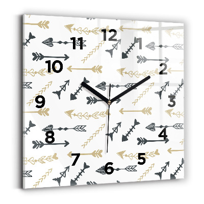 Horloge carrée en verre Motif géométrique de hipster