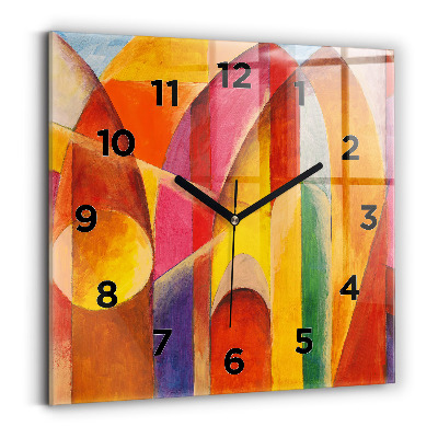 Horloge murale carrée Décoration artistique Abstraction