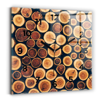 Pendule carrée en verre Bois