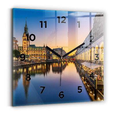 Horloge murale carrée Hôtel de ville de Hambourg