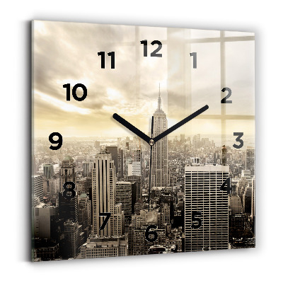 Pendule carrée en verre Tours à New York