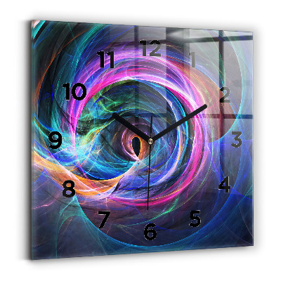 Horloge murale carrée Fractale colorée