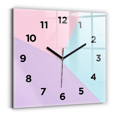 Horloge carrée en verre Motif pastel