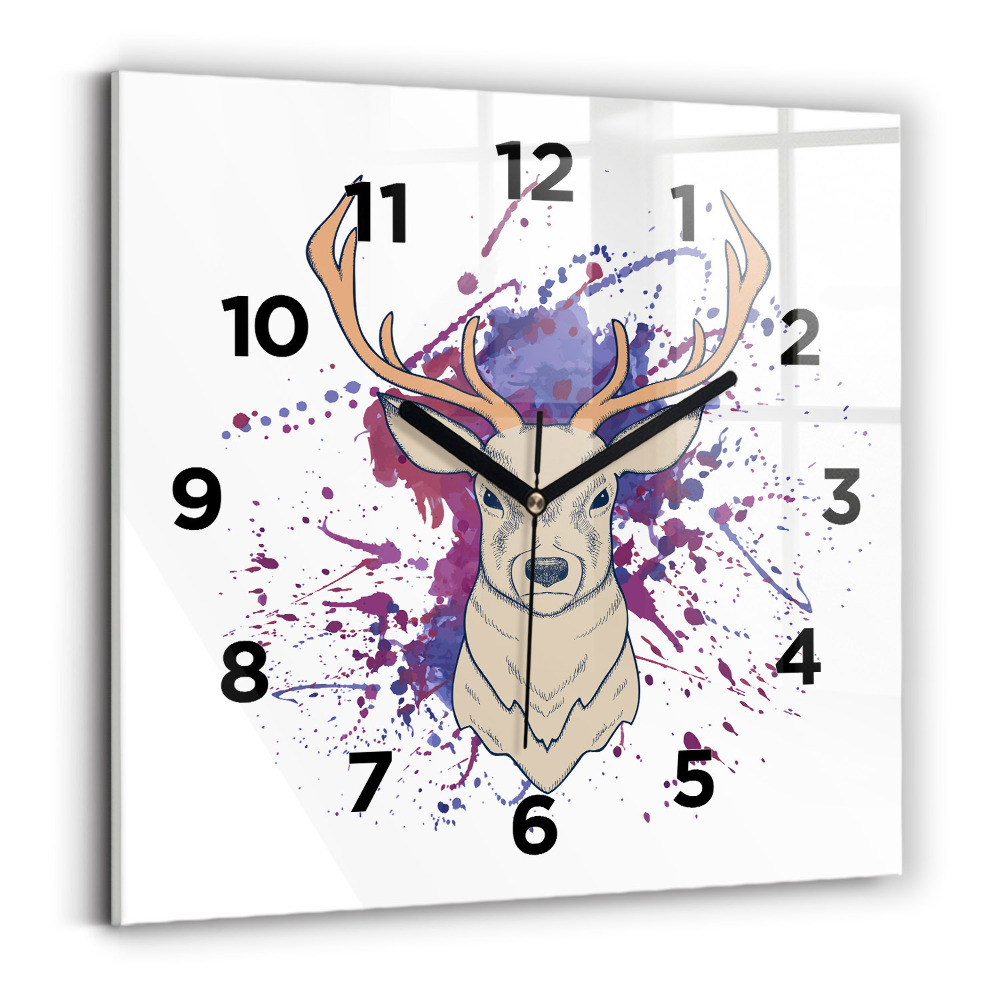 Horloge murale carrée Illustration vectorielle d'un cerf