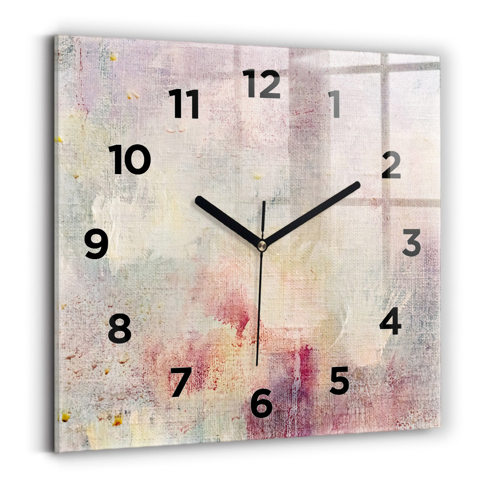 Horloge carrée en verre Abstraction peinte
