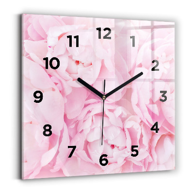 Horloge carrée en verre Fleurs en fleurs